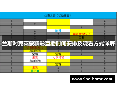 兰斯对克莱蒙精彩直播时间安排及观看方式详解